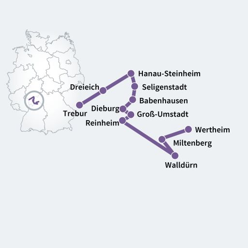Kleine Karte Vom Rhein zum Main und Odenwald 2021