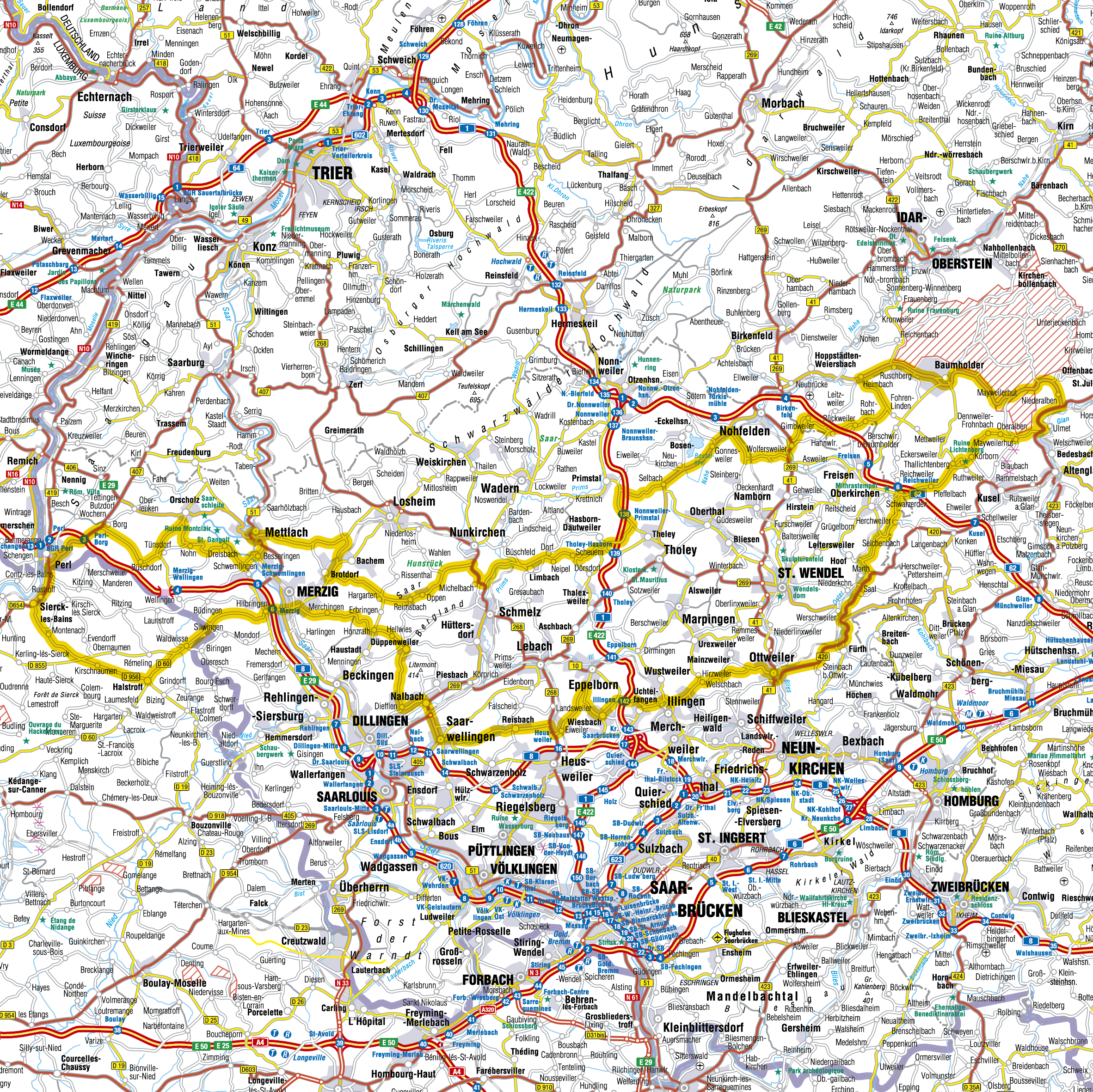 Karte Eifel Hunsrück Mosel Tour15