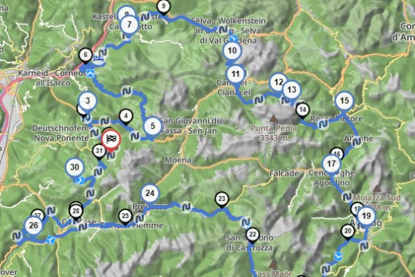 Motorradurlaub DOLOMITEN-TOUR 6 © Kurviger.com