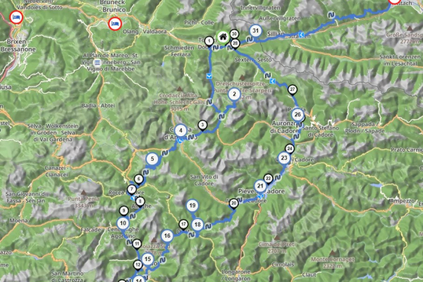 Motorradurlaub DOLOMITEN-TOUR 7 © Kurviger.com